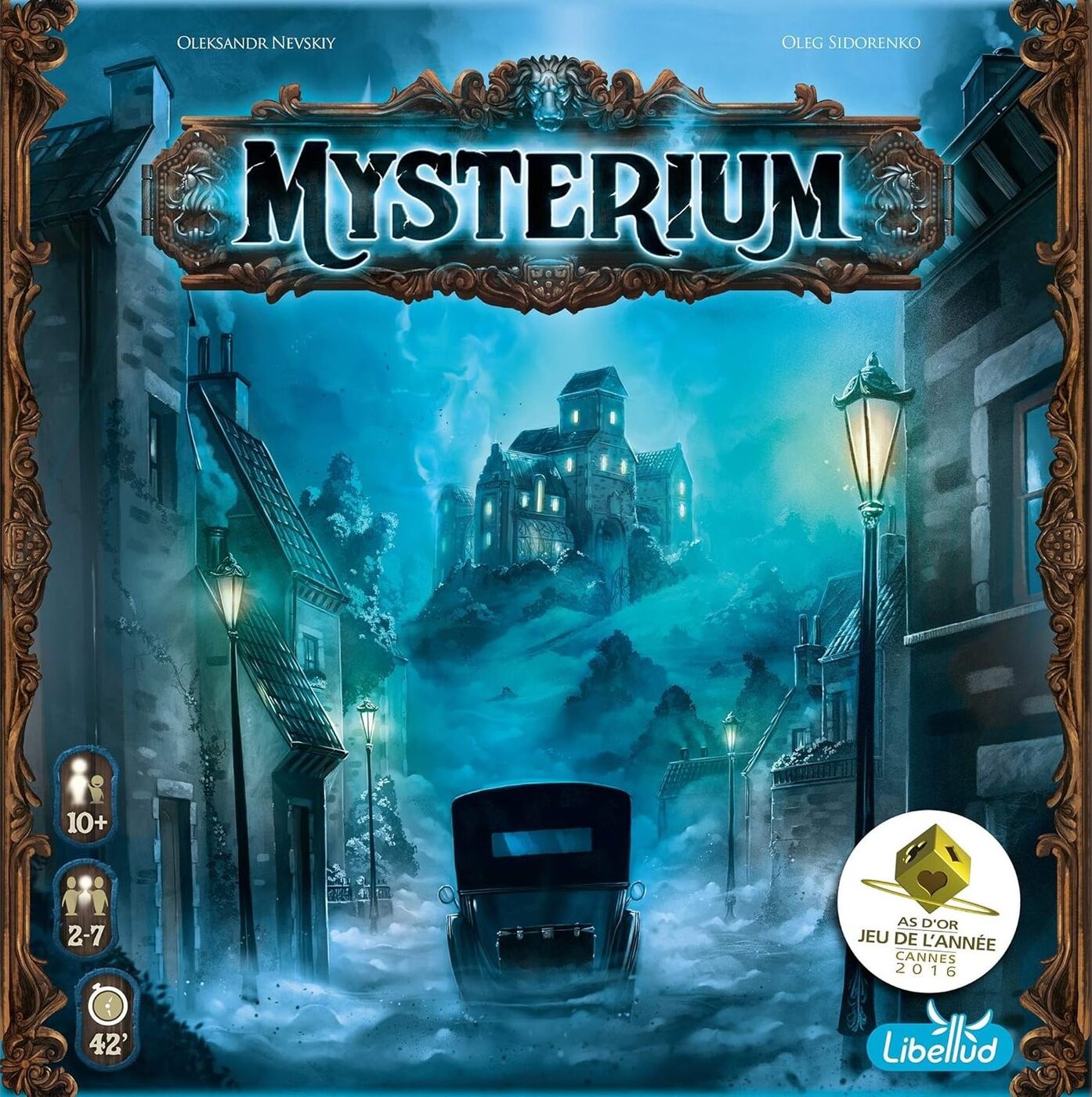 Mysterium board game art with gothic ghost theme