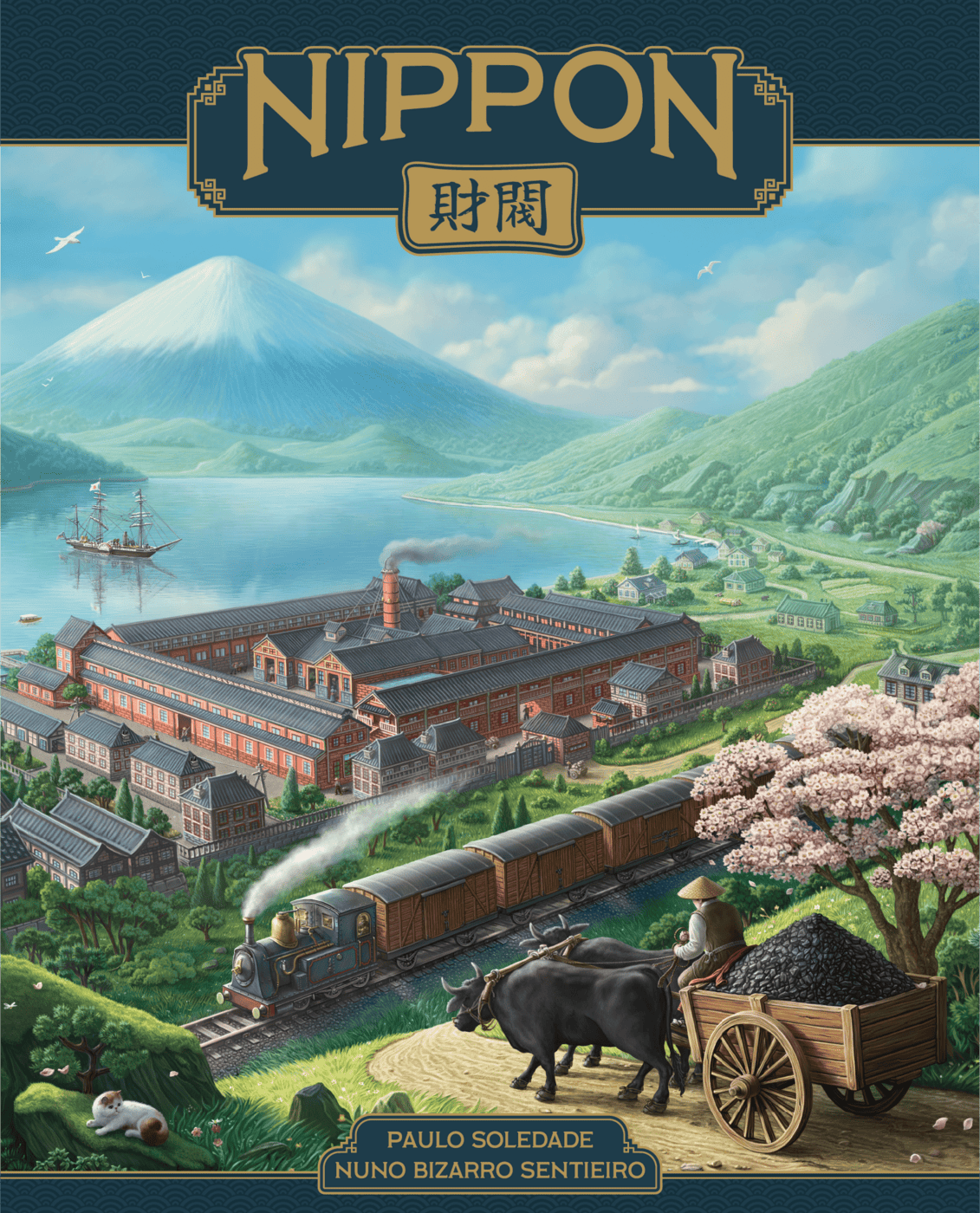 Nippon: Zaibatsu - the base game this expansion builds on. © CrowD Games / BGG Nippon: Zaibatsu box art