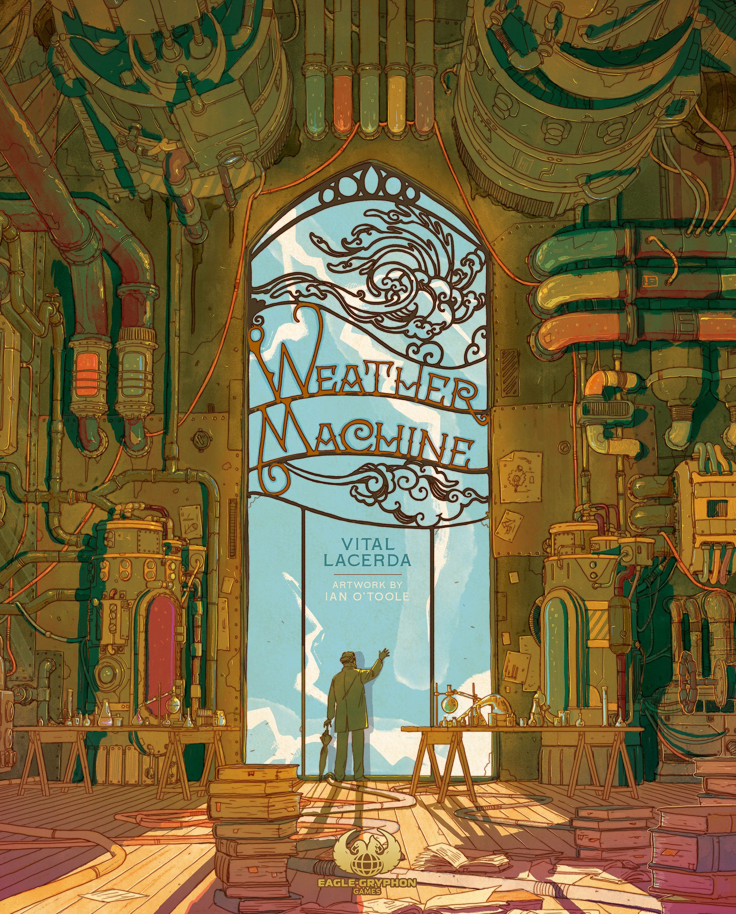Box art via BoardGameGeek. Published by Eagle-Gryphon Games. Weather Machine box art