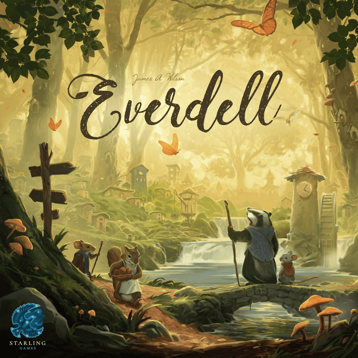 Everdell board game box art showing the Great Tree and woodland creatures