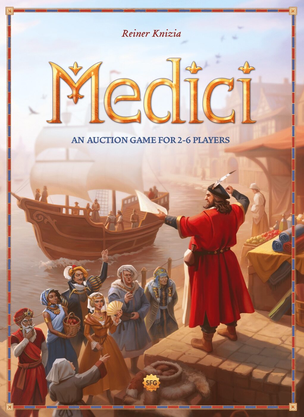 Box art via BoardGameGeek. Published by Grail Games. Medici box art