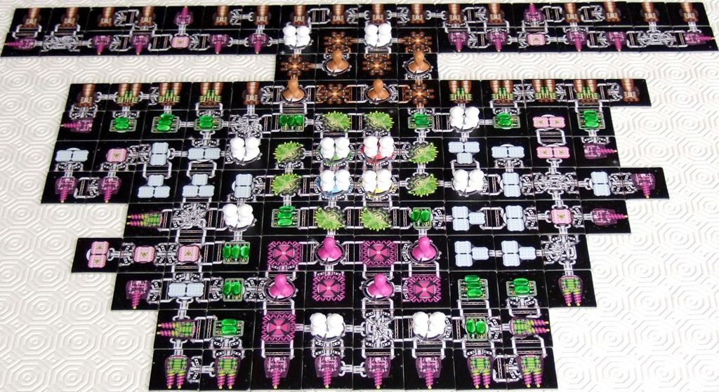 A giant Galaxy Trucker ship built with every available component