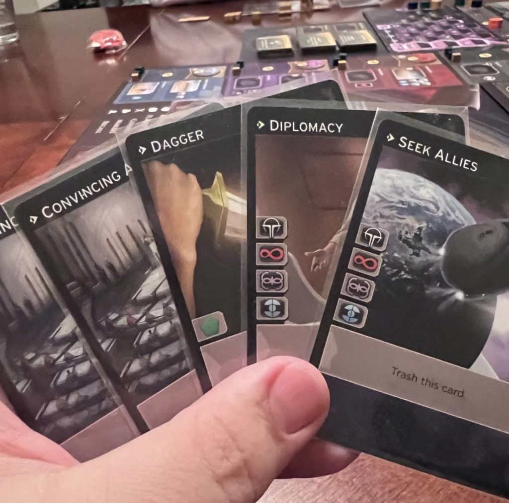 Dune Imperium cards showing the dual-use mechanism
