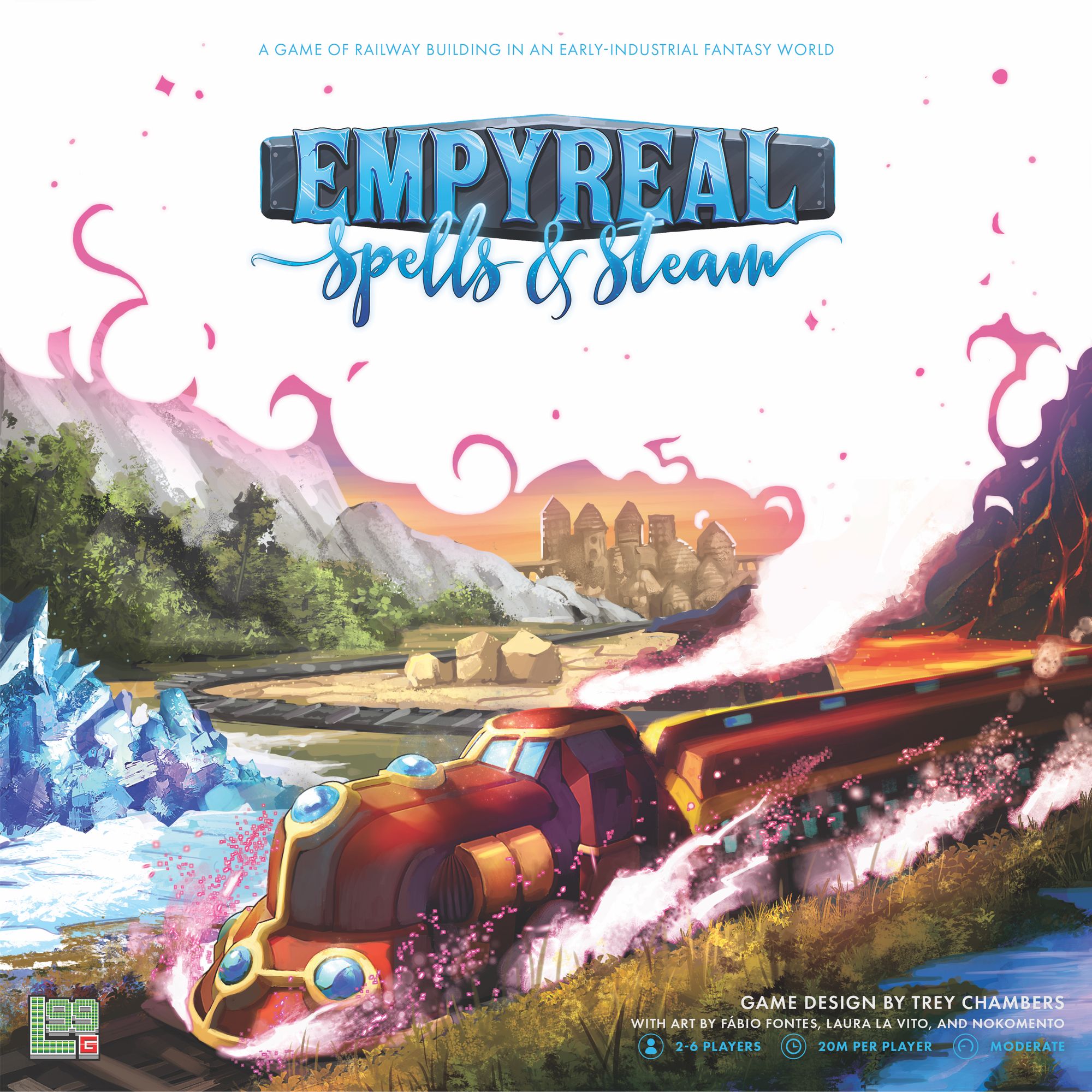 Box art via BoardGameGeek. Published by Level 99 Games. Empyreal: Spells & Steam box art